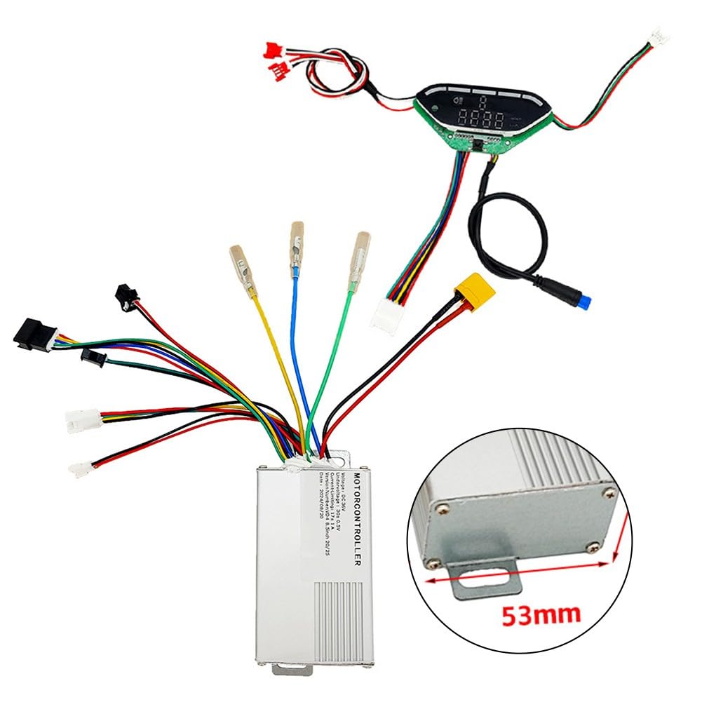 Elektroroller-Display-Controller-Set, 36 V, 350 W, 17 A, für E9T, Messgerät und Controller aus Aluminiumlegierung mit weißer Oberfläche, kompatibler Ersatz für beschädigte Einheiten