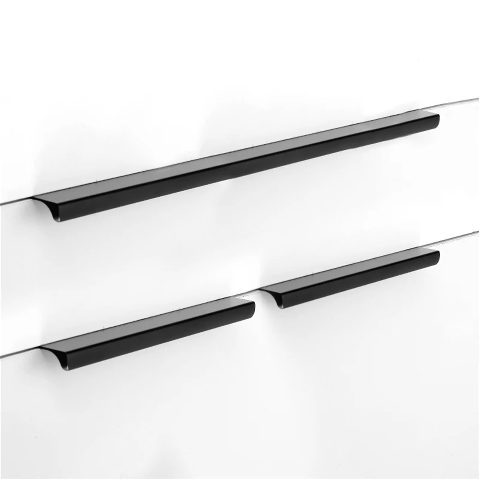 Maniglie invisibili for mobili da cucina, armadietti, cassettiere(Black,120mm)