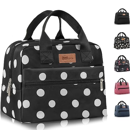 Image of HOMESPON Insulated Lunch Bag for Women Men Lunch Box Cooler Lunch Tote for Work Picnic (Polka Dots)