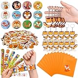 EKEGUY 108 Pcs Fox Party Favors Fox birthday Party Supplies Fox Themed Decorations Classroom Prize Fox Goodie Bag Stuffers