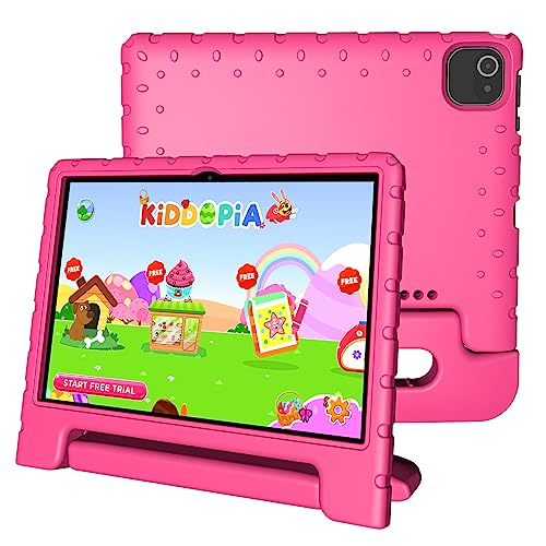 Image of VNEIMQN 10 Inch Android 13 Tablet, 64GB Storage, WiFi Bluetooth, Dual Cameras, Protective Case Pink Included, Support Play Store