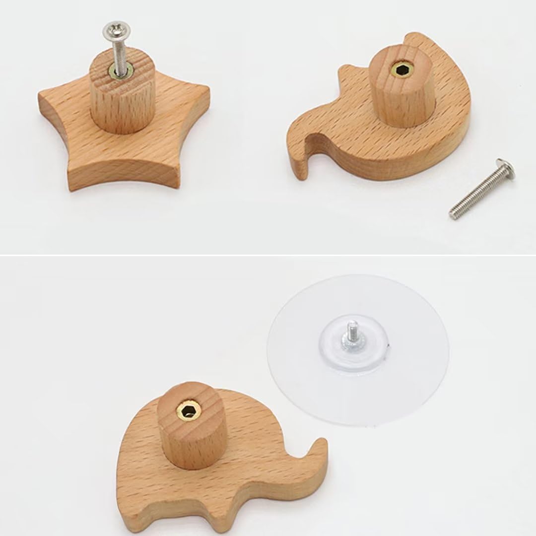 Set di 15 pomelli in legno naturale per armadietti, cassetti, armadi, bagno, guardaroba, mobili e decorazioni per la casa