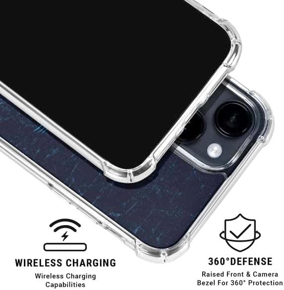 Skinit Clear Phone Case Compatible with iPhone 15 Plus - Officially Licensed NFL Carolina Panthers Distressed Design