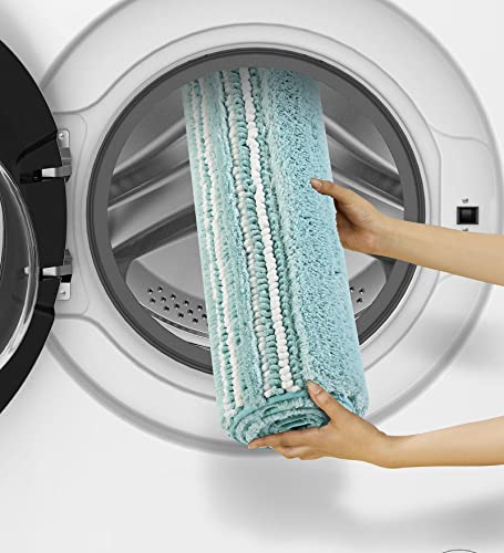 Image of Obsessions Ultra Soft Solid Bath Runner - Premium 1950 GSM Density, Anti-Skid Safety Backing & Superior Absorbency for Quick-Dry Comfort (60x150 cm, Aqua)