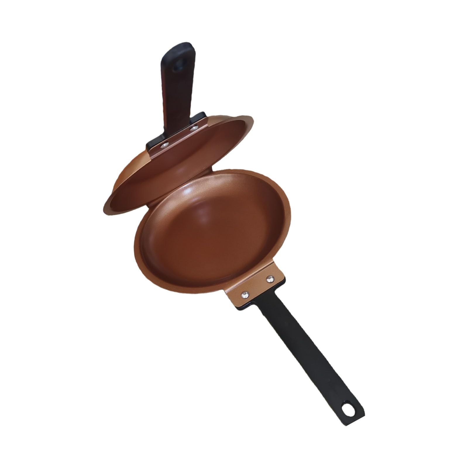 MALSSE Double-Sided Nonstick Flipping Pan Ergonomic Handle Foldable Kitchen Cookware for Bread Eggs Breakfast Foldable Frying Pan
