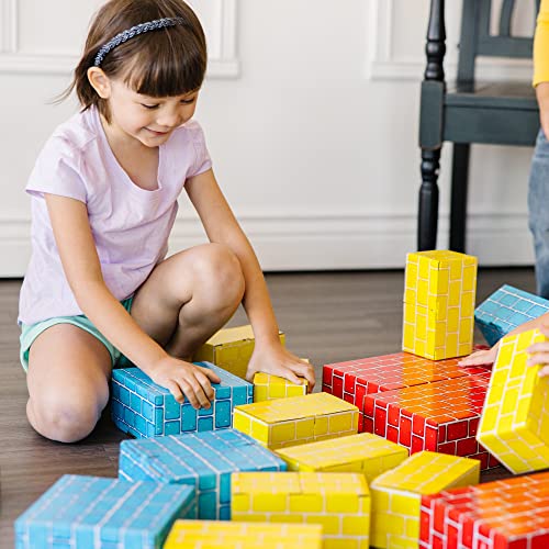 Melissa & Doug Jumbo Extra-Thick Cardboard Building Blocks - 40 Blocks In 3 Sizes - Jumbo Extra-Thick Cardboard Pretend Brick Blocks For Building #TOP5