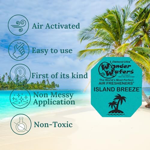 Image of Wonder Wafers 250 Count Unwrapped Automobile Professional Use Air Fresheners Car and Truck Detail (Island Breeze)