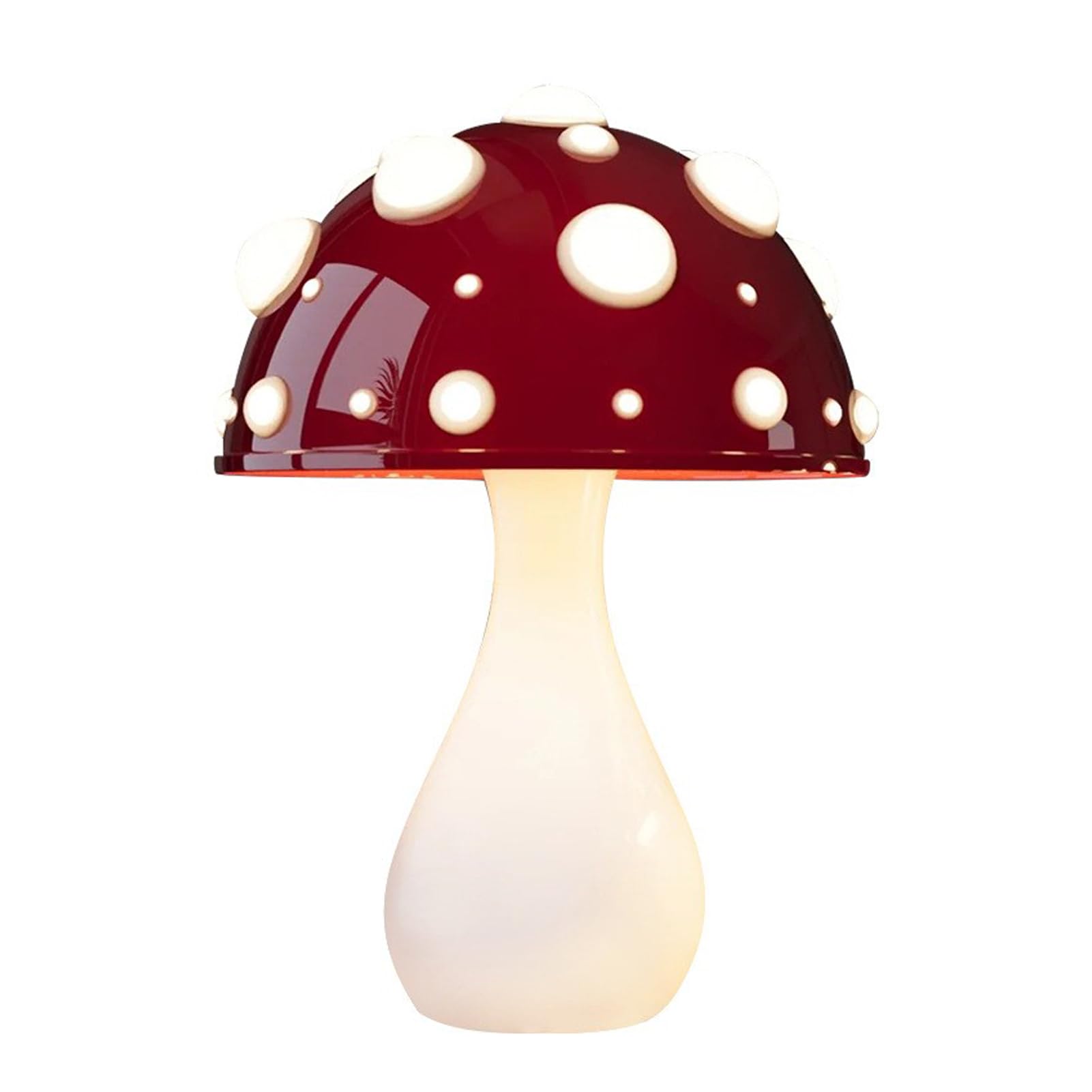Mnaocz Mushroom Lamp, LED 3 Colors Dimmable Mushroom Cloud Decor Lamp, Wooden Mushroom Lamp for Bedroom, Living Room (Red White-Us), Mnaoczgwb3utpg1v--2