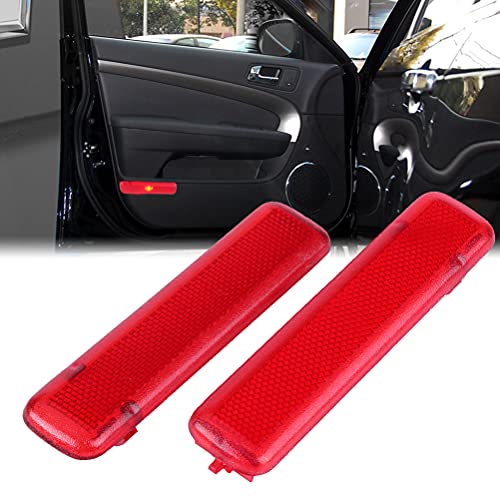 Door Reflector 1 Pair Red Rear Door Reflector Left & Right Driver Right Passenger Side Interior Door Reflector for 15183155 15183156