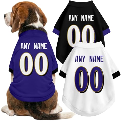 Image of Baltimore Dog Clothes Jersey Style Personalized Pet T Shirt with Custom Name Number for Small Medium Large Dogs