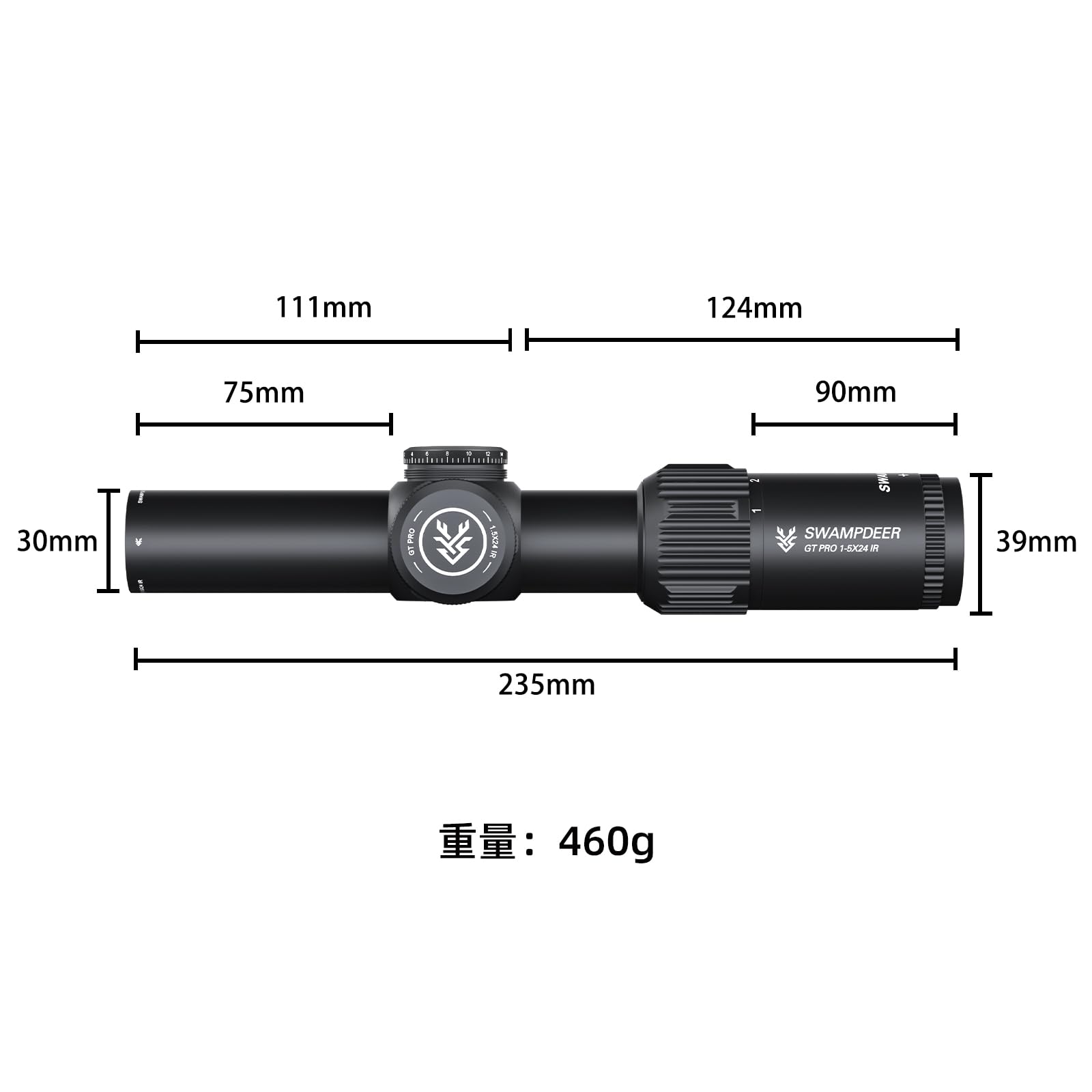 Amazon.co.jp: SWAMP DEER ライフルスコープ 1-5x24IR ショート