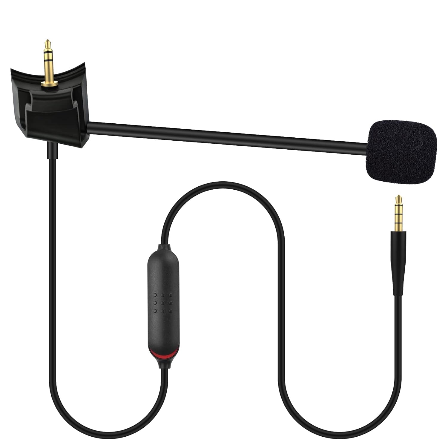 Lusgawer Boom Microphone Cable QC35 Replacement Cord for Bose QuietComfort 35 & QuietComfort 35II(QC35II) Headphones, Gaming Mic with Mute Black 4ft/120cm