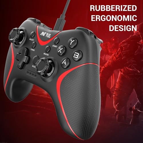 Image of Ant Plus Leo 200 Wired Gamepad with Integrated Force Feedback, ABXY Keys, Ergonomically Design, 1.8m USB Cable for PC