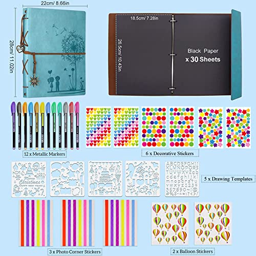 Álbum de fotos de cuero sintético SEEHAN, 8,5 x 11 pulgadas, para scrapbooking, diario de viaje, álbum de recuerdos para parejas, DIY, regalo vintage para aniversario y San Valentín miniatura 5