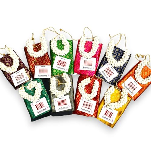 LOVENSPIRE 10 PCs Bulk Saree Blouse Piece Unstitched Varalakshmi Blouses Navratri Teej Thamboolam Sari Blouse with Bindi3