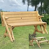 Diseño convertible 2 en 1: este versátil combo de mesa de picnic y banco de jardín ofrece una solución única para reuniones al aire libre. Transfórmalo fácilmente para adaptarse a tus necesidades, ya sea que estés disfrutando de una comida o relajándote con amigos. Diseñado para mayor durabilidad y estilo, mejora cualquier patio trasero o espacio de patio mientras proporciona comodidad y funcionalidad. Perfecto para salidas familiares o reuniones informales.
