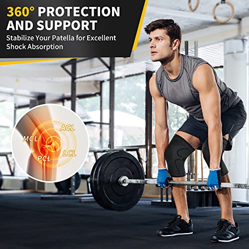 Cambivo 2 Pack Knee Brace, Knee Compression Sleeve Support For Men And Women, Knee Pads For Running, Hiking, Meniscus Tear, Arthritis, Joint Pain Relief (Black, Xx-Large) #TOP6