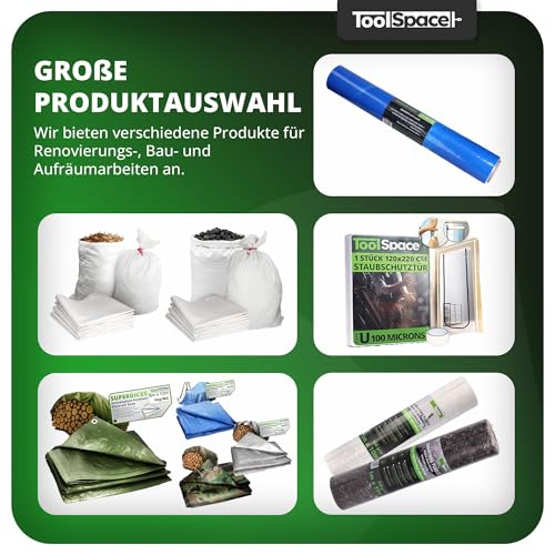 ToolSpace Gewebesack Bauschuttsäcke 20x Getreidesäcke 50kg Säcke 105x65 cm aus robustem Polypropylen Ideal als Sandsäcke Schwergutsäcke Abfallsäcke PP-Gewebesäcke als Kohlensack reißfest Transportsack