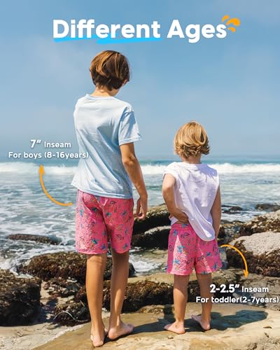Image of maamgic Boys Swim Trunks with Compression Liner Toddler Stretch Swim Shorts