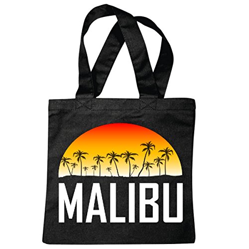 Reifen-Markt Tasche Umhängetasche Beach - Urlaub - Holiday - Malibu Beach - Strand - Surfing - Surfer Einkaufstasche Schulbeutel Turnbeutel in Schwarz