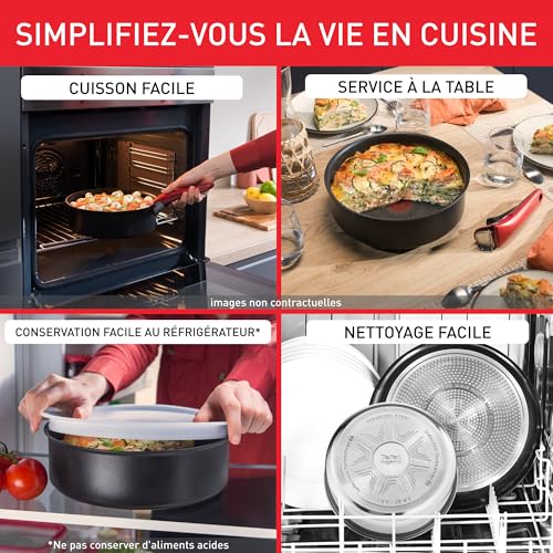 Tefal Ingenio, Lot 8pièces, Revêtement céramique antiadhésif, Induction, Casseroles, Poêles, Poignée amovible, Fabriqué en France, Intens' Ceram, L2649802 – Image 5