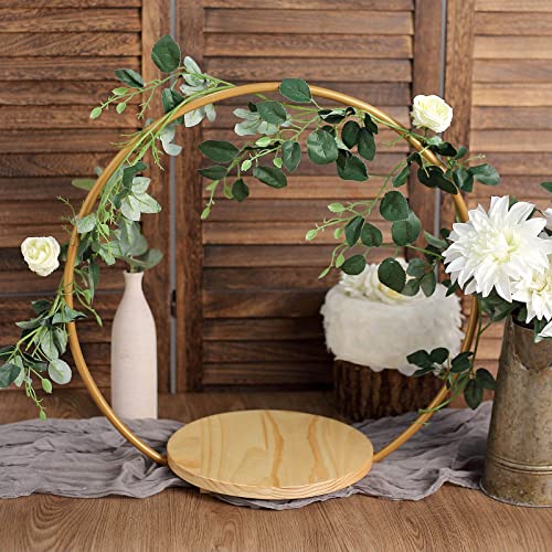 Balsa Circle CAKE_STND_HOPRD01_S_GOLD@001 Gold 20-Inch Geometric Round Wood With Metal Arch Cake Display Stand Wedding Party Events Reception Decorations Supplies thumb #4