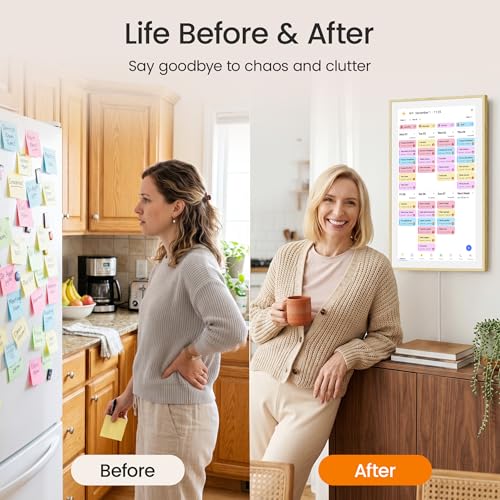 Image of Dragon Touch 21.5 inch Digital Calendar Chore Chart - Digital Picture Frame, Smart Family Planner, Hearth Display Desk Digital Calendar Best Gift for Women, Mom,Christmas, Wedding
