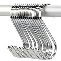 huiyonglan 10 Pcs S Hooks, 13cm Large S Shaped Hook, S Hooks for Hanging, Multi Purpose Stainless Steel Heavy Duty Metal S Hook for Hanging, for Kitchen Bathroom Bedroom Living Room Office Pan Cup