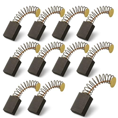 EUYKQNOI Balais Charbon 5x8x15mm pour Meuleuse d'Angle - Lot de 10 Pièces Compatible Bosch/Makita/Dewalt - Haute Conductivité Graphite, Pour Marteau Piqueur...