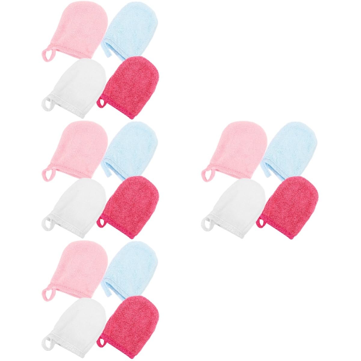 FRCOLOR 4sets Gesichtsreinigungshandschuhe Waschhandschuhe Gesichtspeeling Make-up-entferner Handschuhe Schlafmaske 4pcs * 4