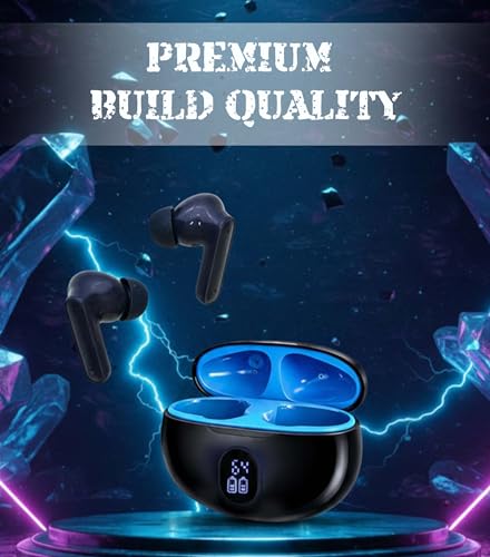 Image of True Wireless Earbuds, 13mm Drivers with Big Bass, and Noise cancelation, Led Display Bluetooth 5.3, 40H Long Playtime, Water-Resistant, 2 Mics for AI Clear Calls