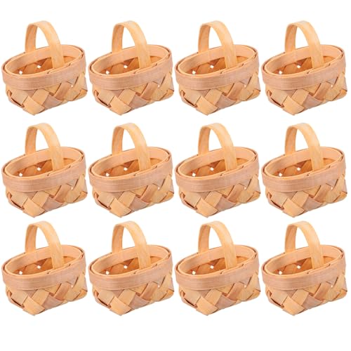 Mini paniers tressés en bois pour accessoires de jardin et fêtes de famille