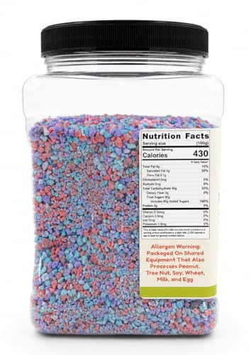 Image of Cotton Candy Crunch 2.5 lb | Dessert Topping & Decoration for Ice Cream, Sundaes, Cakes, Cupcakes, Milkshakes & Frozen Yogurt | Bulk Reusable Bottle | Dasher's Spice & Beans