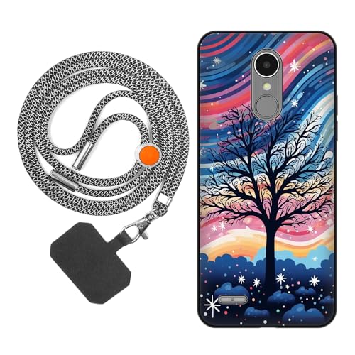 vingarshern Funda Compatible con LG K8 2017,Carcasa de Silicona Suave Anti-Choque,Aesthetic Dibujos Protección Case con Correa Colgante Ajustable,Patrón 06