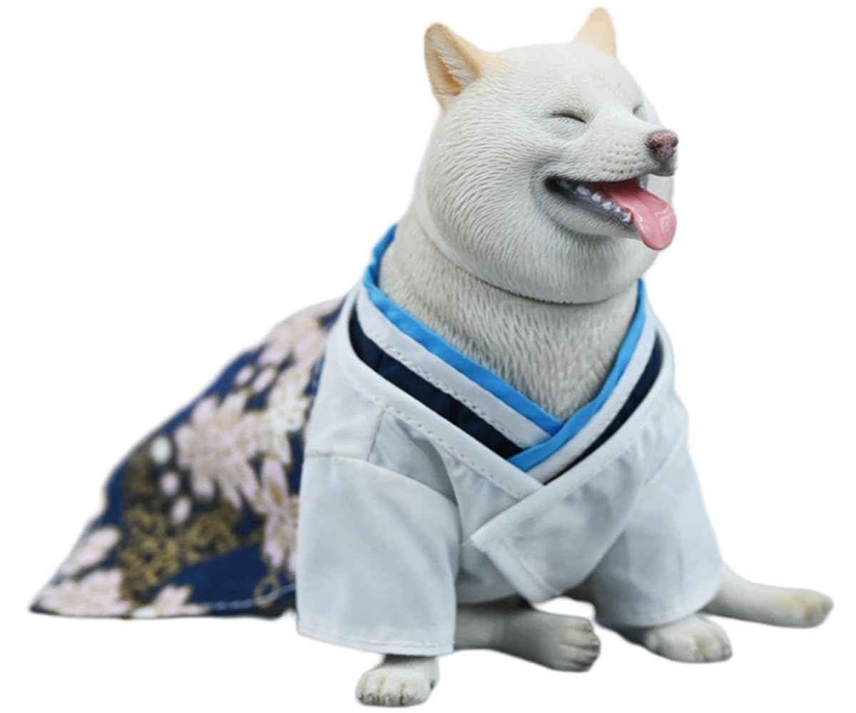 shibaさん HiPlay JXK Collectible Dog Figure: White Shiba Inu, Expertly Hand