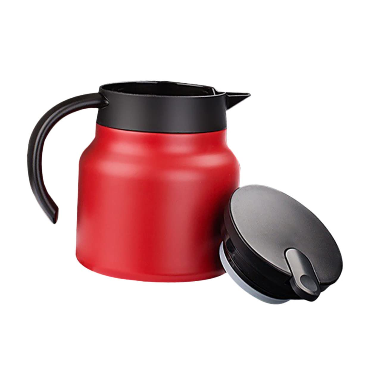 SOLUSTRE Cafetera de Acero Inoxidable Cafetera Hogar para Calentar Agua Caliente con Asa y Tapa Color Rojo Mini