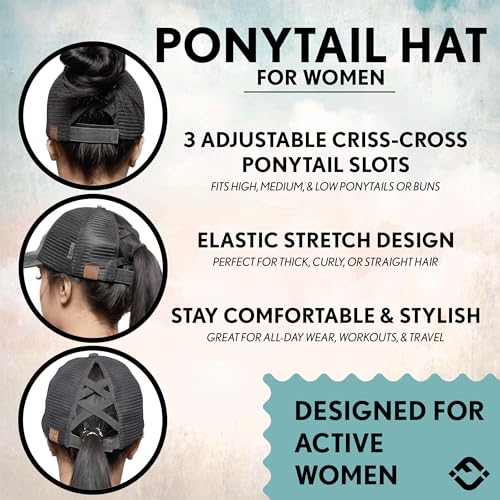 Image of Funky Junque Womens Baseball Cap Dad Hat Ponytail Messy Bun Trucker Ponycap