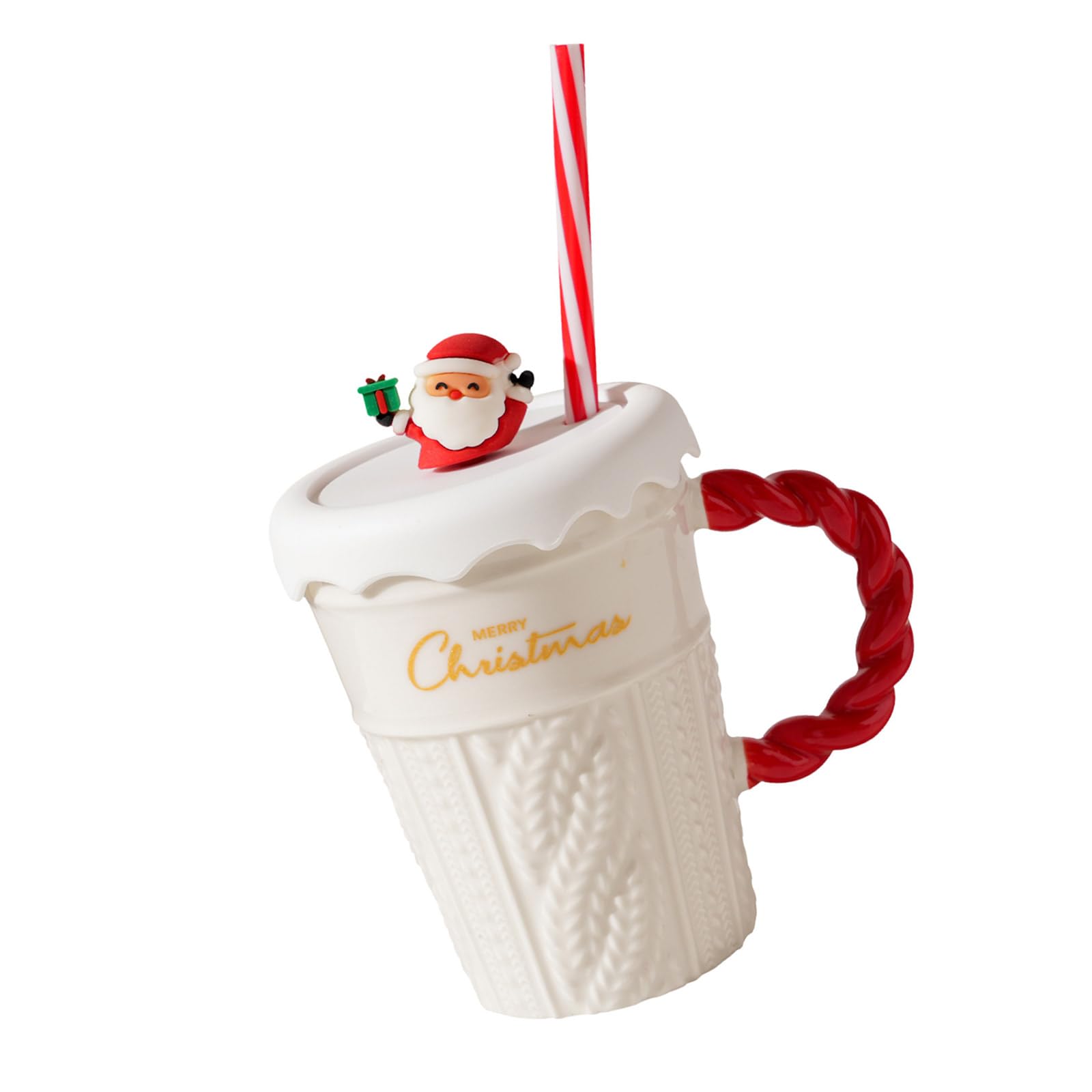 MALSSE Christmas Themed Beverage Cup Seasonal Ceramic Mugs Practical Christmas Hot Beverage Cup for Coffee Milk
