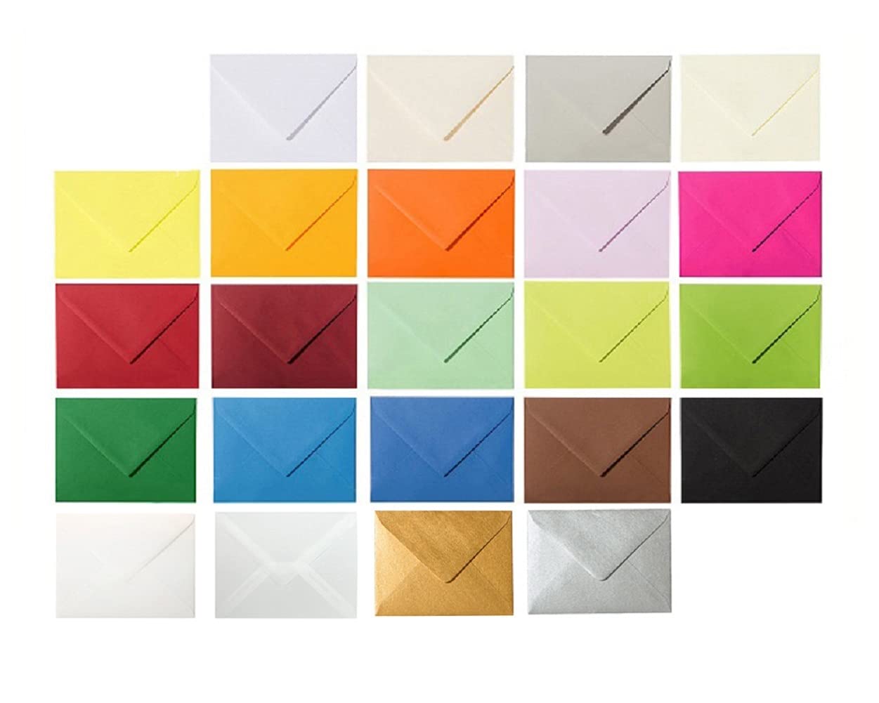 Mini buste colorate, 52 x 71 mm, per regali di denaro e saluti, 300 pezzi, colore bianco