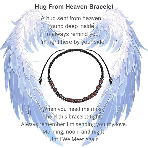 Coolvy Hug from Heaven Bracelet, Morse Code Bracelets for Women Men, Sympathy Gifts Loss of Loved One Until We Meet Again Memorial Bangle Remembrance Jewelry3