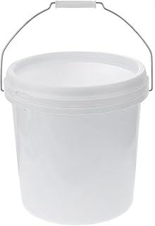 Plastic Water Bucket White Plastic Bucket with Handle Lid 10l Ice Cream Tub 3 Gallon Portable All Purpose Pail Bucket Container for Water Food Toy Outdoor Plastic Bucket