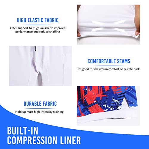 Image of maamgic Mens Workout Shorts 2 in 1 Stretch 5 inch / 7 inch Gym Shorts Running Shorts with Compression Liner Zip Pocket
