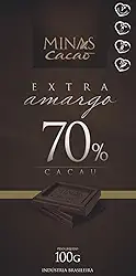 CHOCOLATE MINAS CACAO EXTRA AMARGO 70% CACAU 100G ZERO LACTOSE/GLÚTEN/SOJA VEGANO