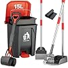 Pooper Scooper SetDog Poop Tray and Rake Set for Large Small Dogs Dog Pooper Scooper 15 Litre Step Dog Poop Trash Can Outside WRemovable Inner Bucket with 20 Waste Bags
