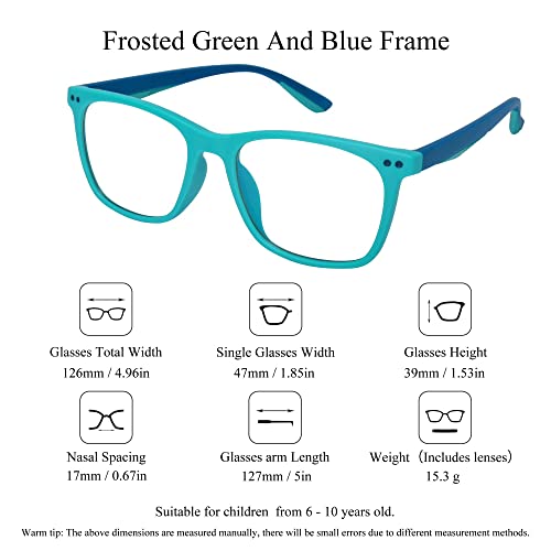 Image of SooGree Blue Light Glasses Kids Girls Boys Computer Gaming Anti Blue Ray Age 6-10 TR90 Frame Unbreakable Eyeglasses