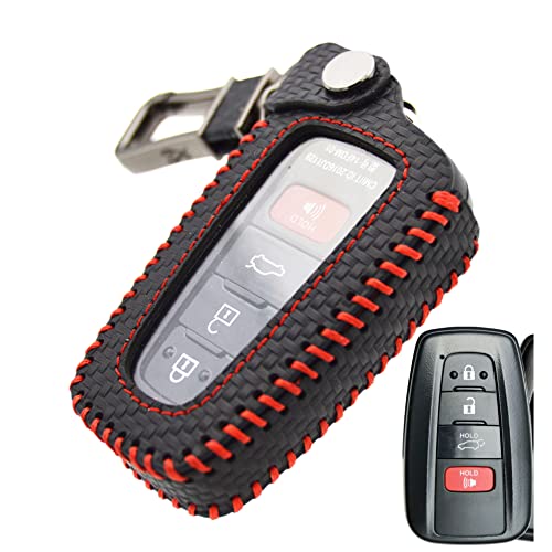 Protégez clé Toyota cassée avec coque cuir carbone pour Prius C-HR RAV4