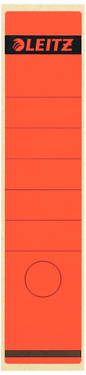 Leitz 16401025 Spine Labels Self-Adhesive Long Wide Pack of 100 Paper Red