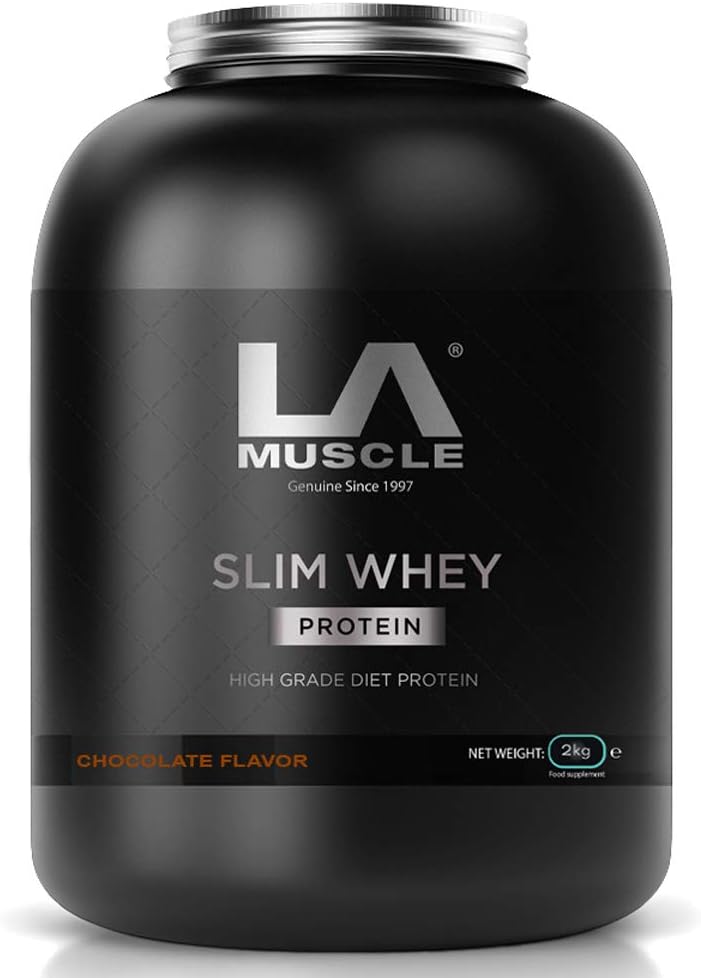 LA Muscle Slim Whey Protein Powder - Chocolate Flavor - High Grade Formula with Double-Action Proven Fat Burners for Men & Women