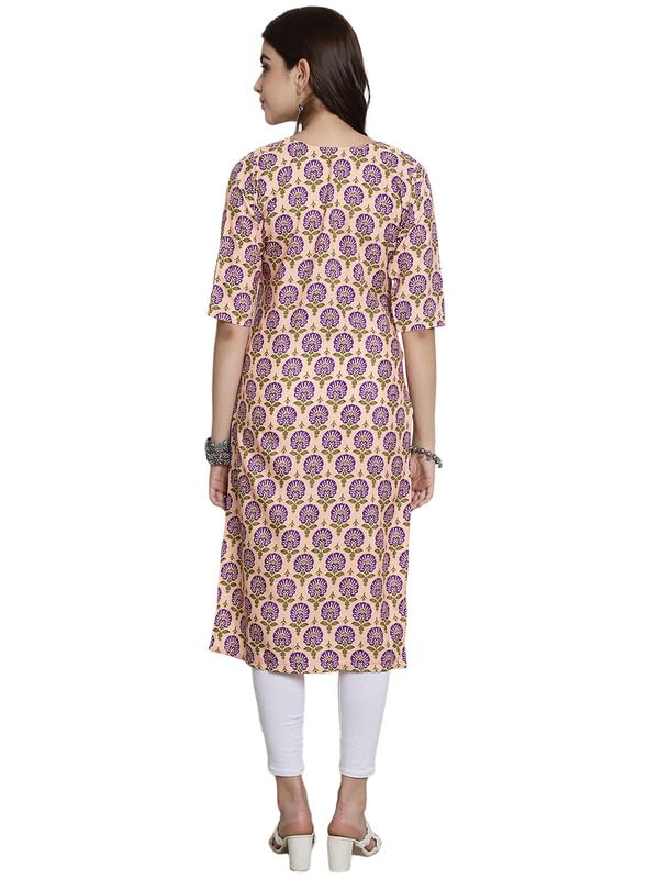 Image of 7Threads Kurti for Women|Kurti|Kurta|Kurta for Women|Crepe Kurti|Printed Kurta|Crepe Straight Kurti Kurti