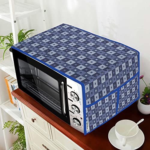 Image of Cotridge 3-Layered Microwave Oven Top Cover With 4 Utility Pockets Suitable for Upto 30 Liter (Color- Blue, Size-36x14 Inches Inches)